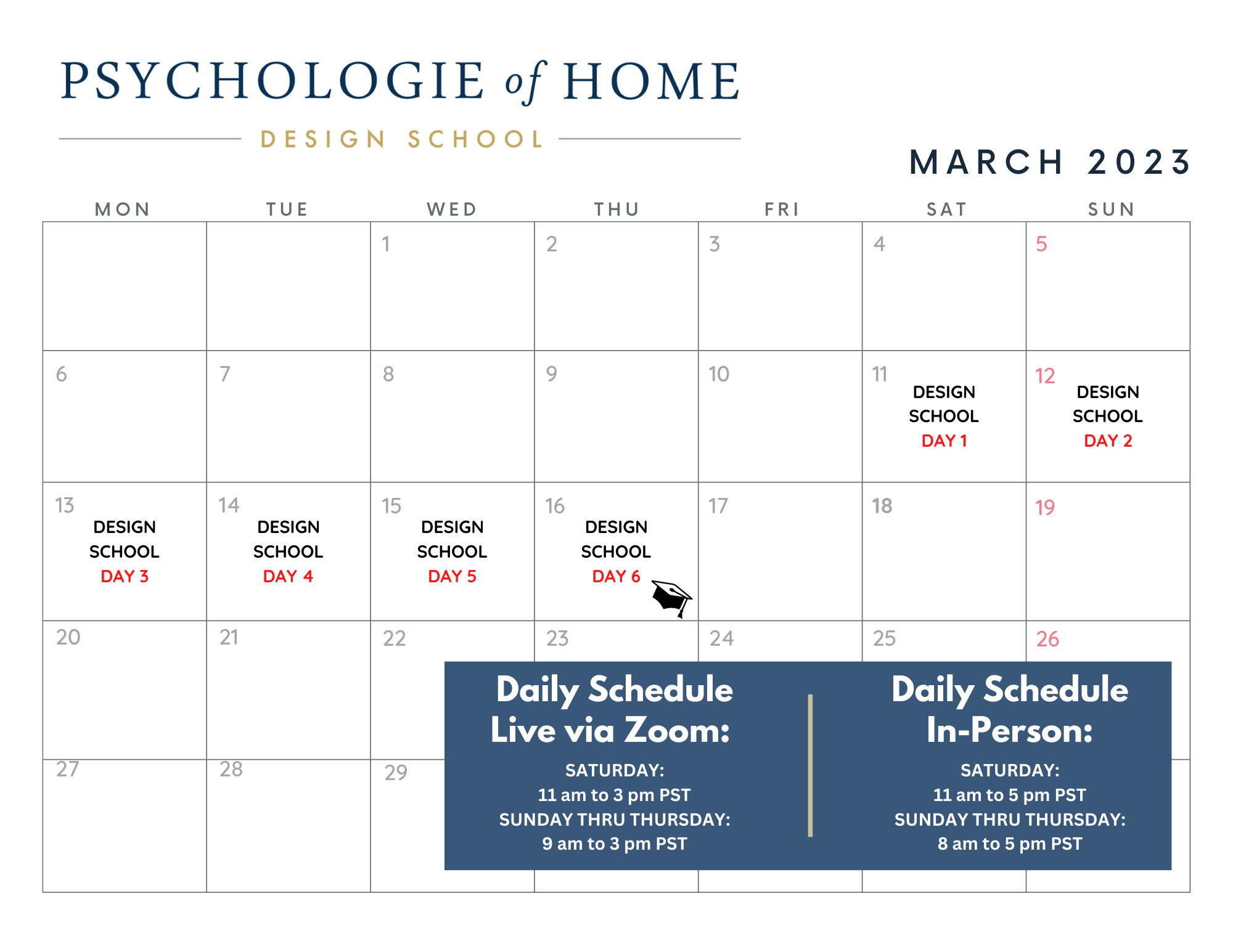 2024 School Calendar Psychologie of Home